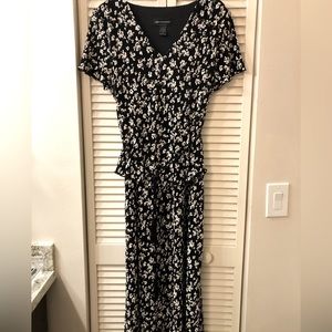 Black and white ankle length dress.